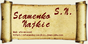 Stamenko Najkić vizit kartica